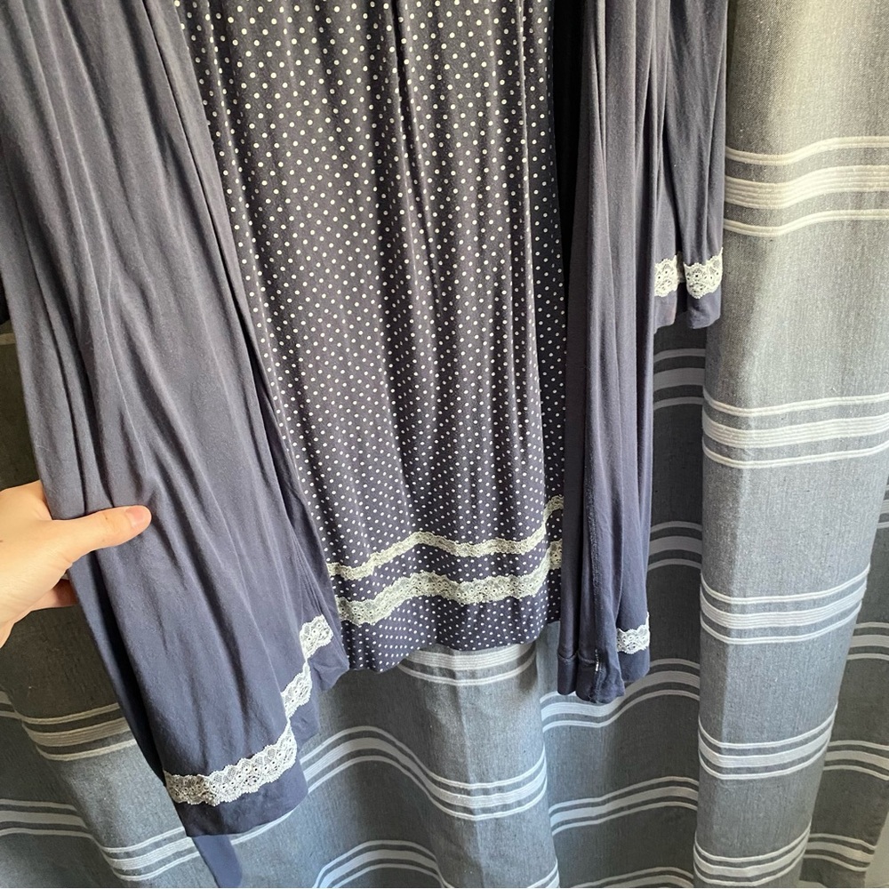 Nursing or pumping friendly nightgown with matching robe - Picture 3 of 6